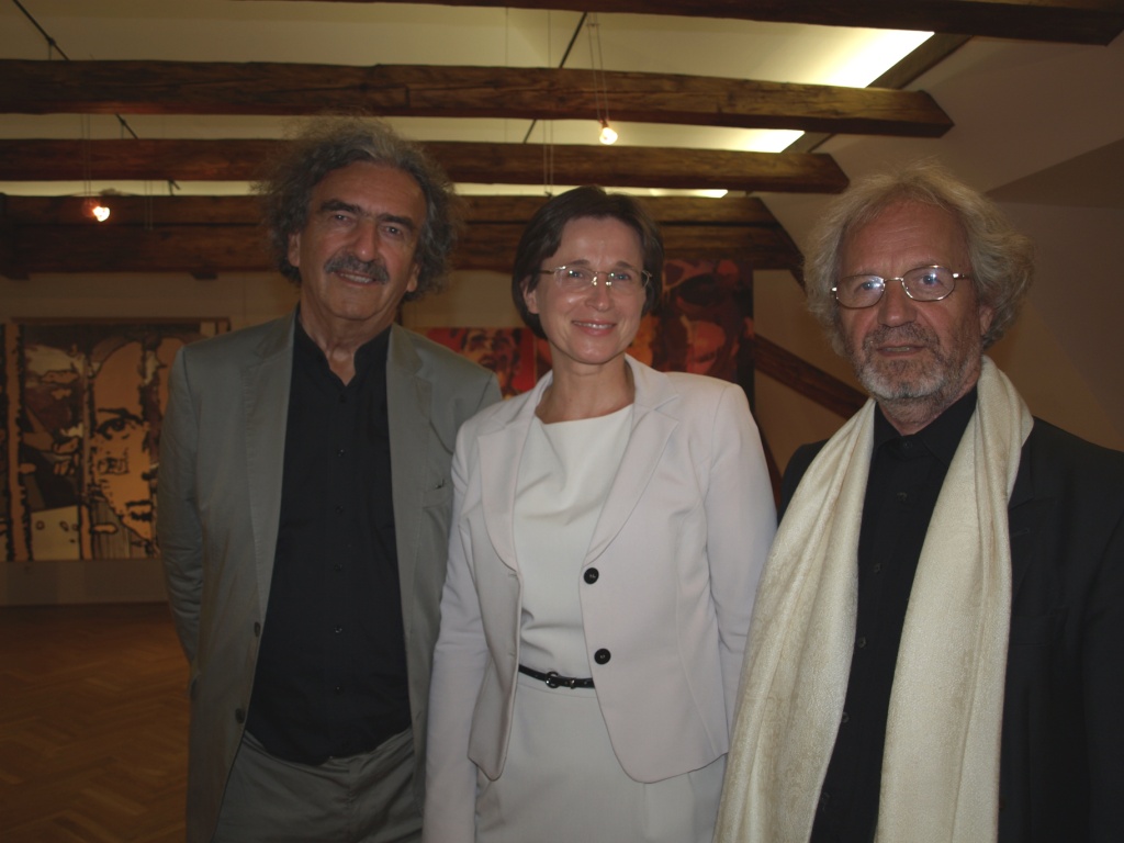 Von links: Honorarkonsul der Republik Litauen Mag. Erich WAGNER, Kuratorin Eglė BERTAŠIENĖ, Mag. art. Peter RIEDER